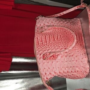 Pink Croc-Embossed Tote Handbag